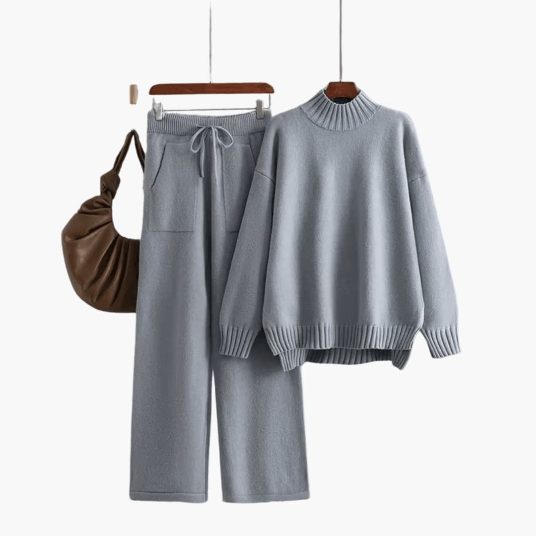 Ensemble Pull Col Roulé Côtelé Femme – Taille Unique Confortable | Evelyn Edition Cosy