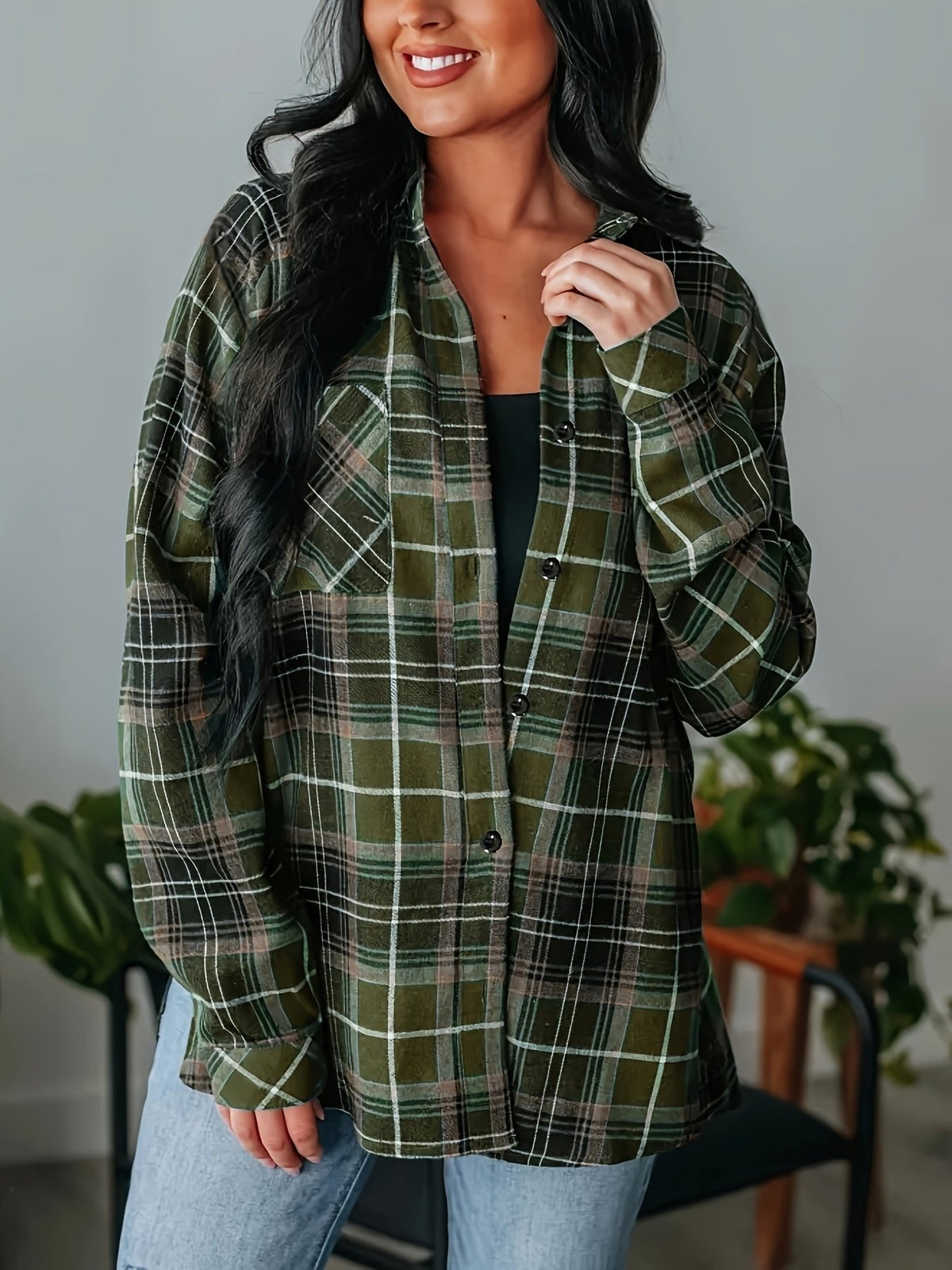 Veste Carreaux Femme Classique – Coupe Décontractée Intemporelle | Caroline Lumberjack Automne