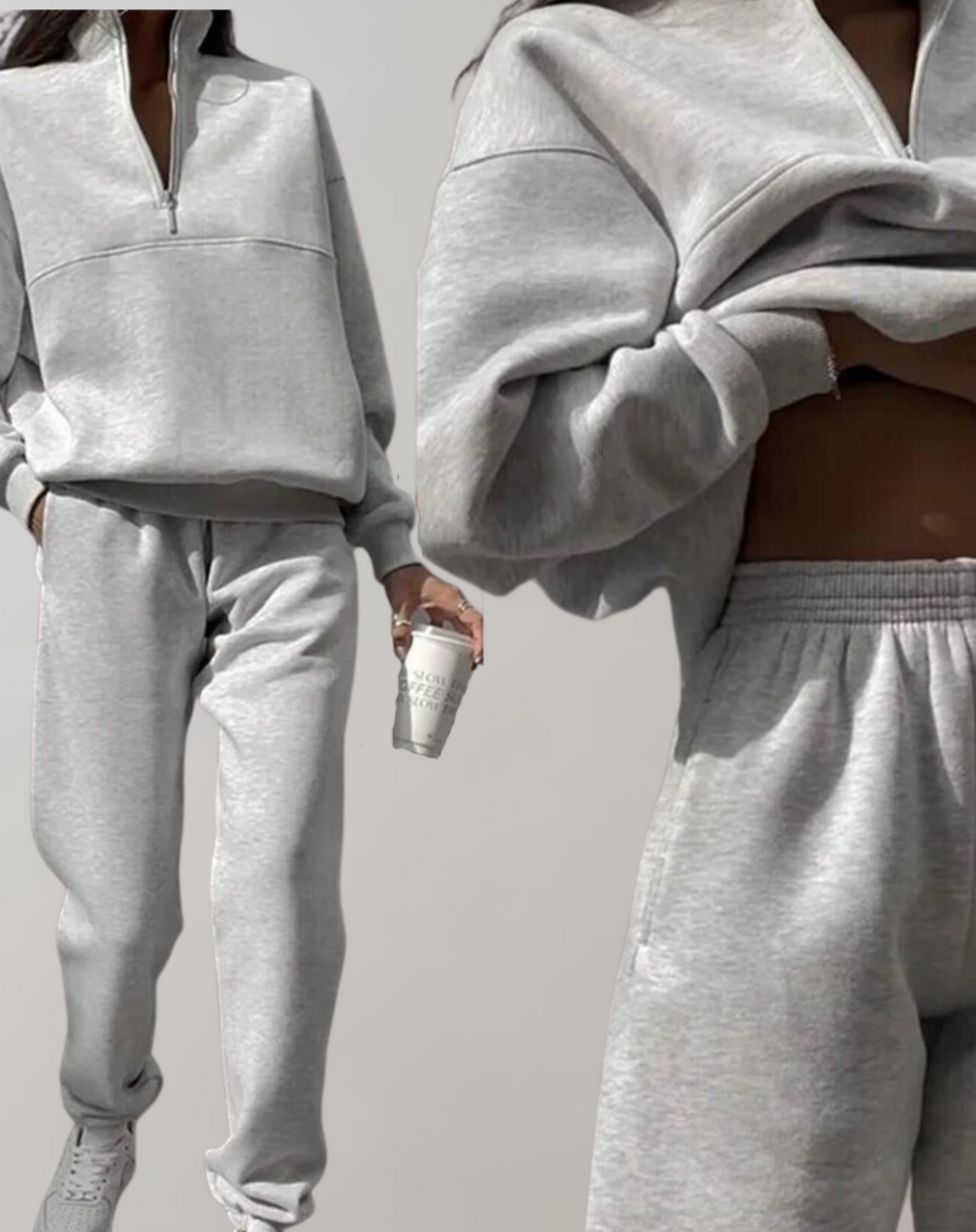 Ensemble Polaire Femme Élégant – Sweat & Pantalon Coordonné | Lena Fleece Set Hiver