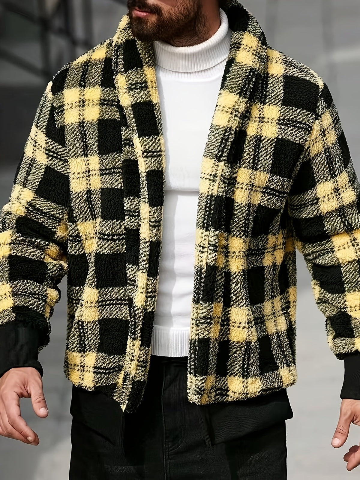 Veste Carreaux Unisexe Cosy – Motif Blanc & Gris Coupe Classique | Atlas Lumberjack Automne