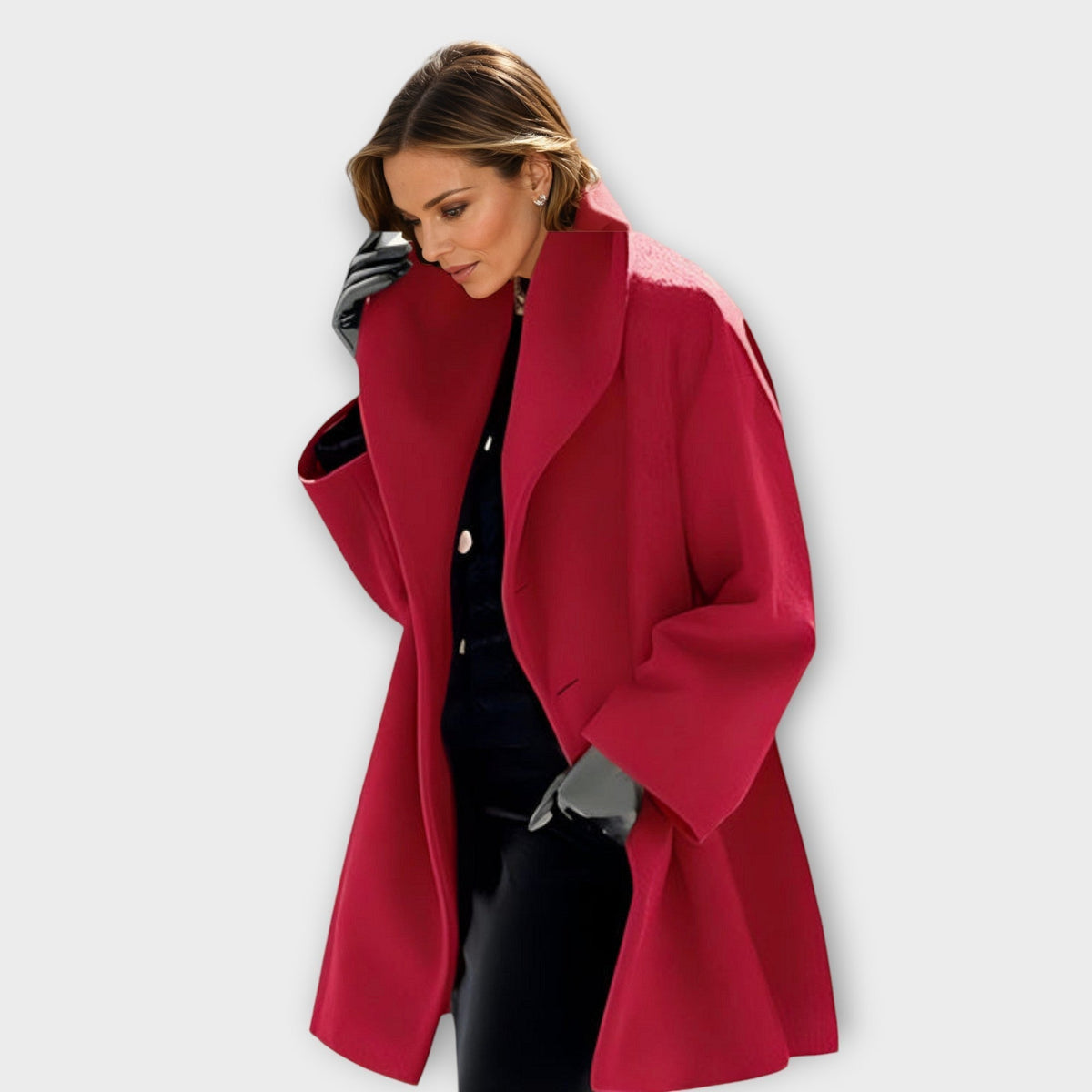 Manteau Femme Laine Coupe-Vent – Silhouette Élancée Fermeture Boutonnée | Élégance & Protection