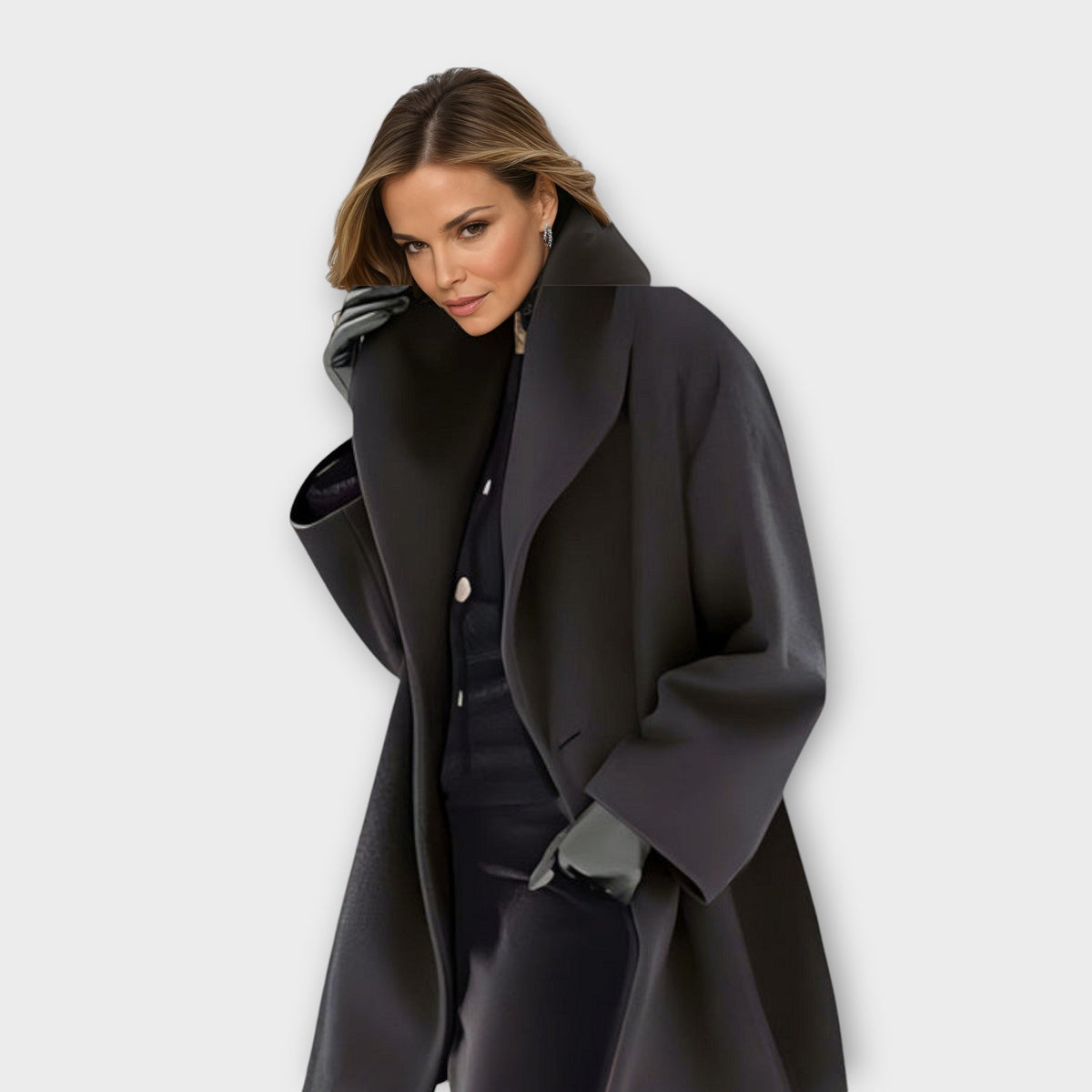 Manteau Femme Laine Coupe-Vent – Silhouette Élancée Fermeture Boutonnée | Élégance & Protection