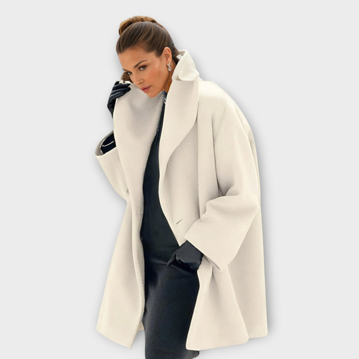 Manteau Femme Laine Coupe-Vent – Silhouette Élancée Fermeture Boutonnée | Élégance & Protection