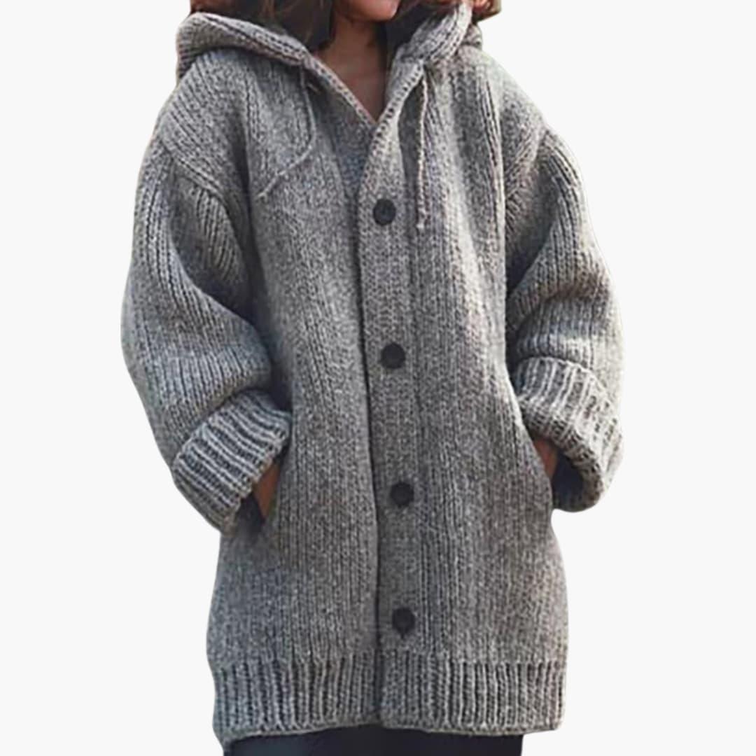 Gilet Long Femme à Capuche – Coupe Ample Texturée | Chaleur & Confort Décontracté