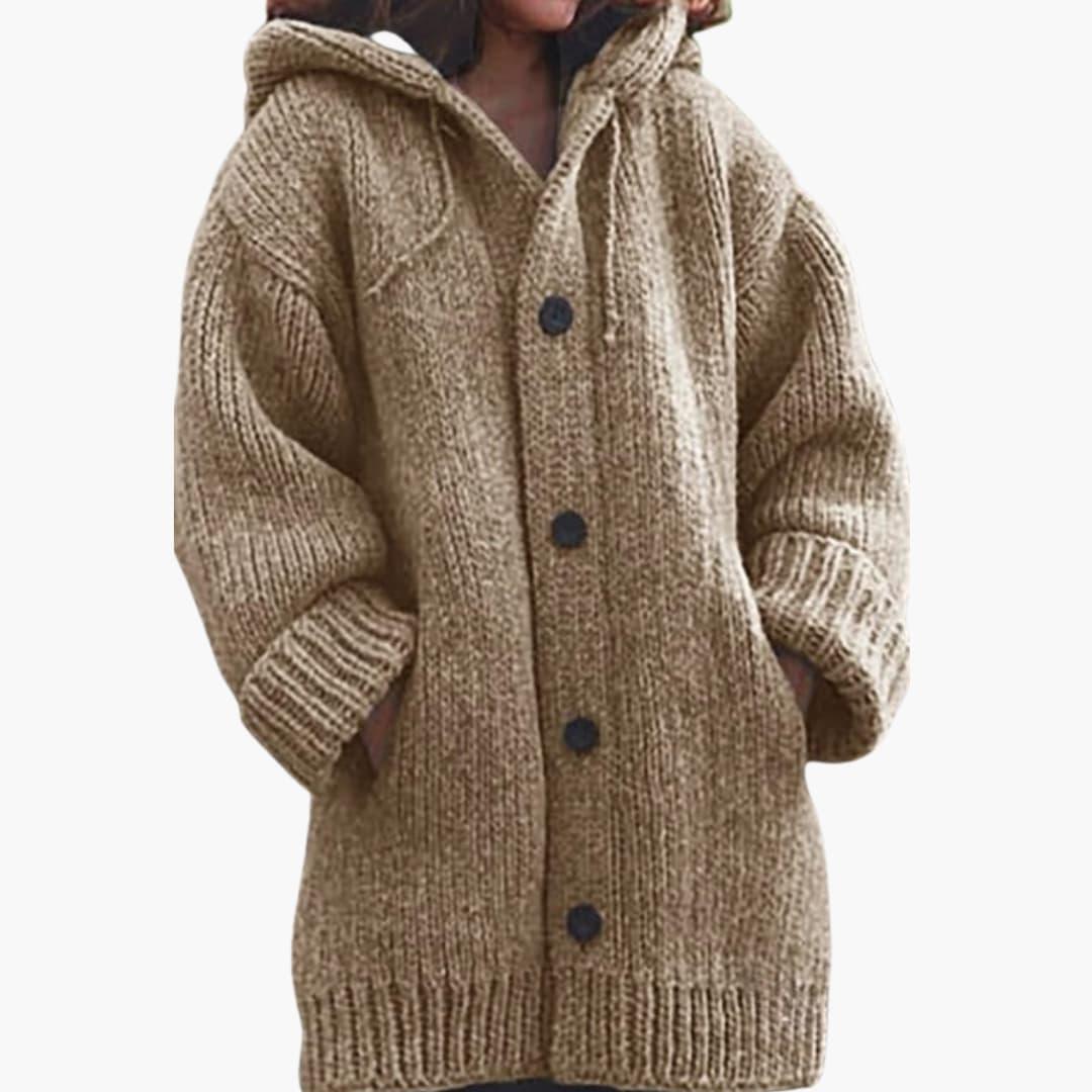 Gilet Long Femme à Capuche – Coupe Ample Texturée | Chaleur & Confort Décontracté