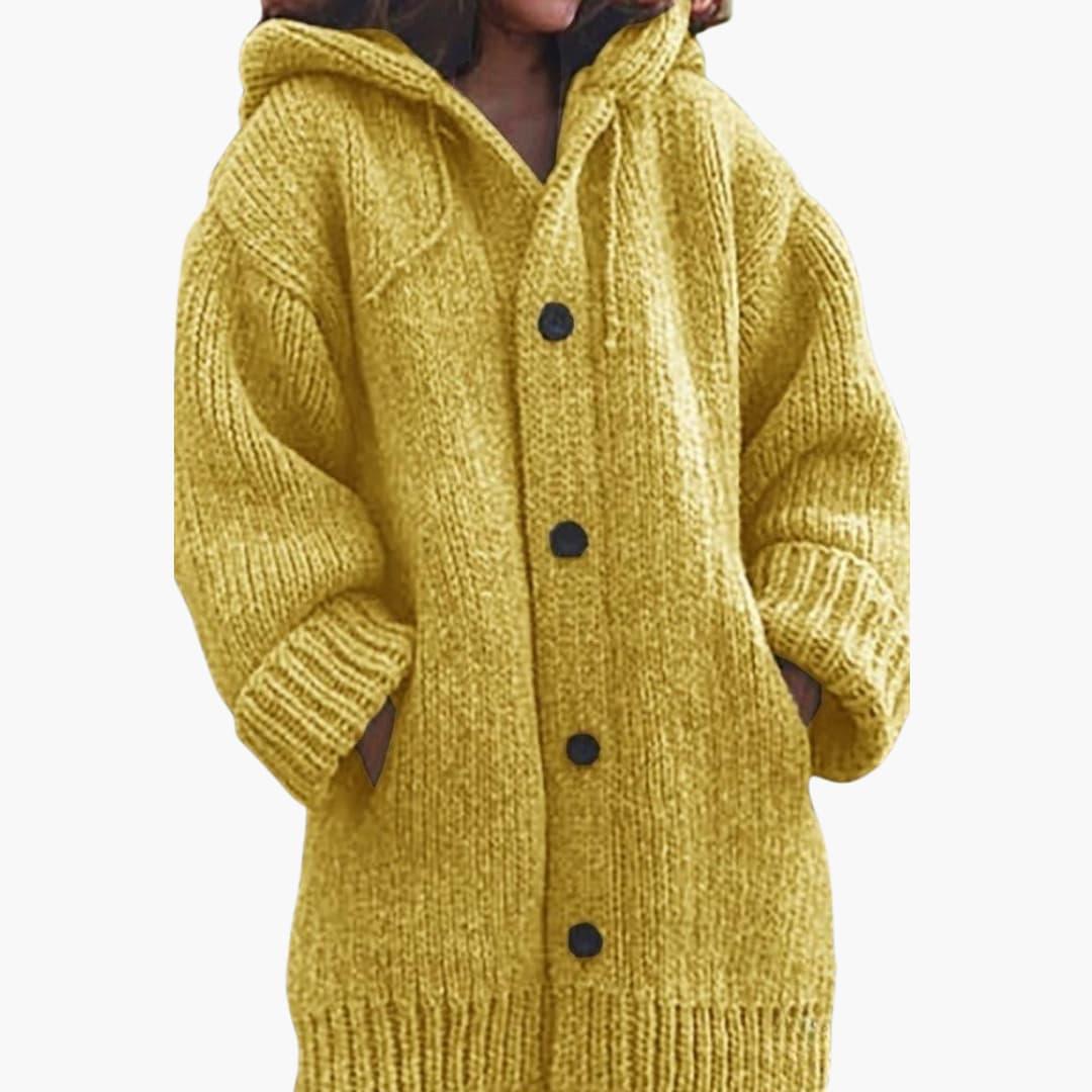 Gilet Long Femme à Capuche – Coupe Ample Texturée | Chaleur & Confort Décontracté