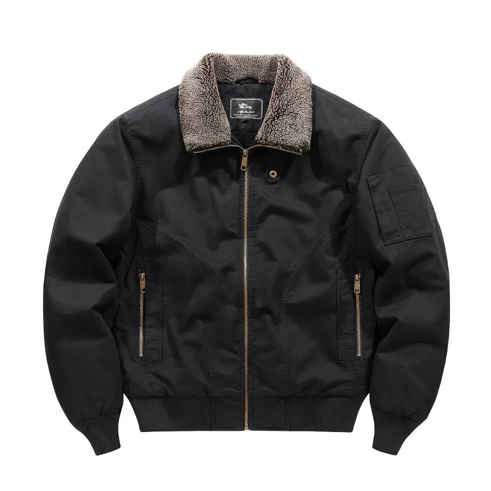 Blouson Bomber Homme Col Sherpa – Fermeture Zippée Doublure Complète | Style Urbain Casual
