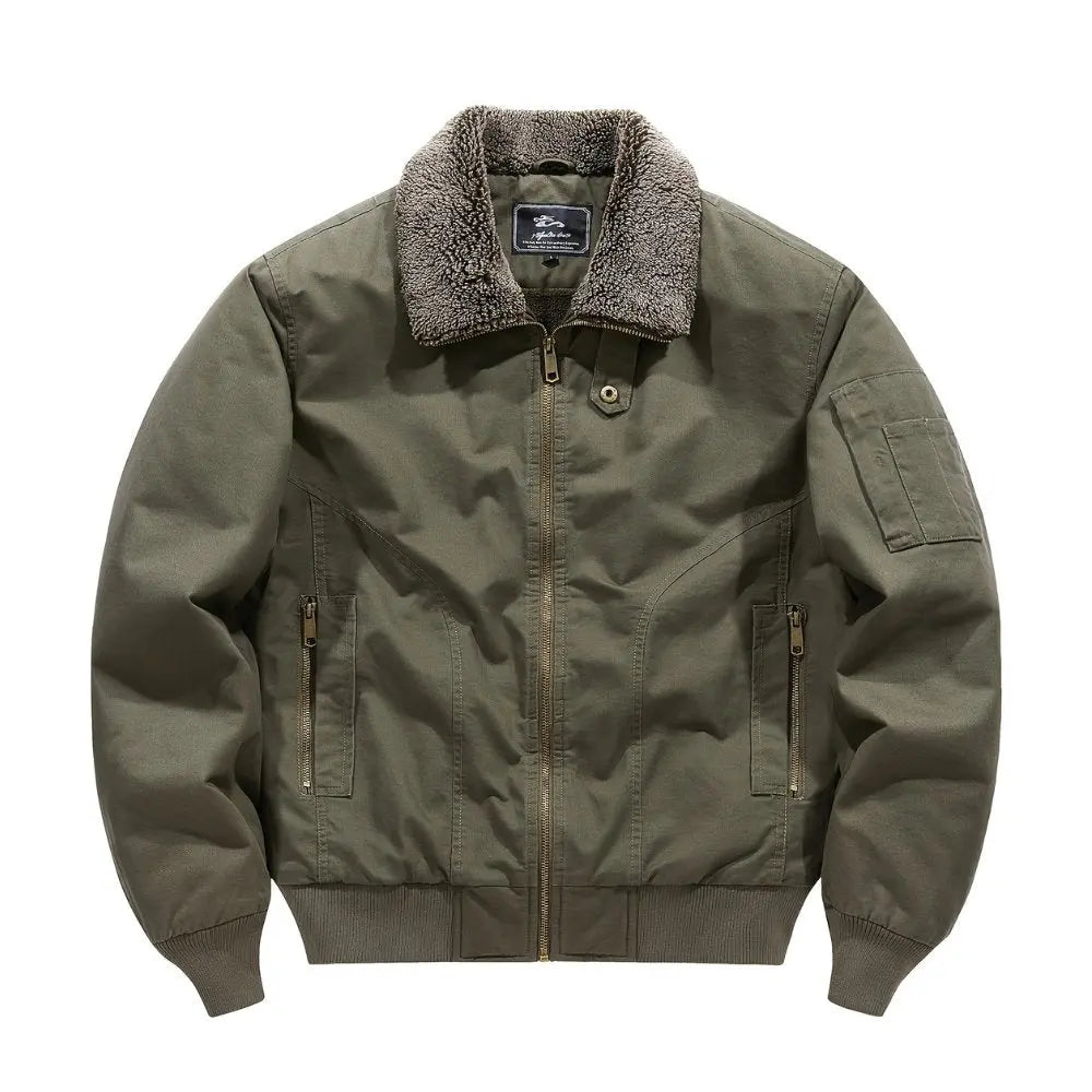 Blouson Bomber Homme Col Sherpa – Fermeture Zippée Doublure Complète | Style Urbain Casual