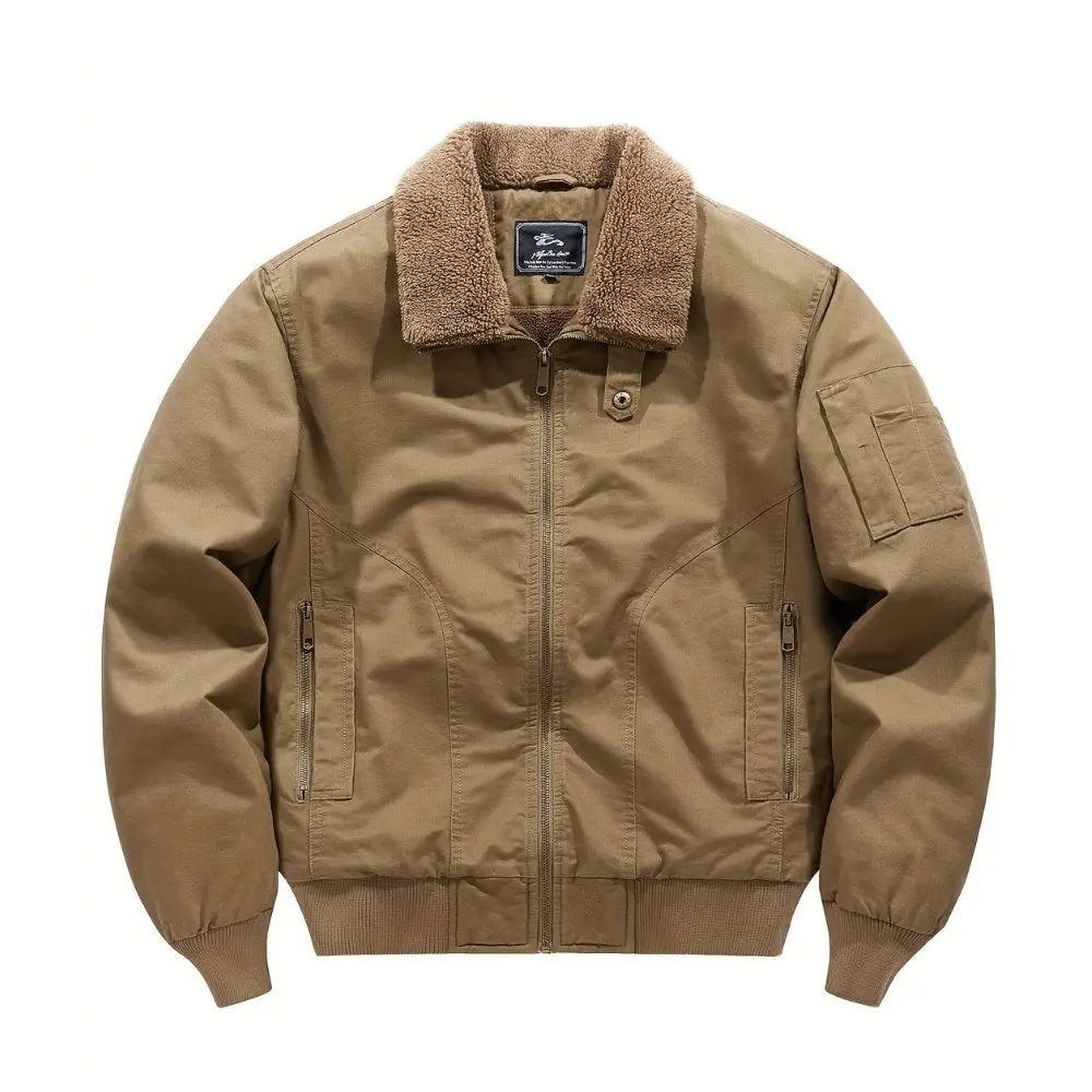 Blouson Bomber Homme Col Sherpa – Fermeture Zippée Doublure Complète | Style Urbain Casual