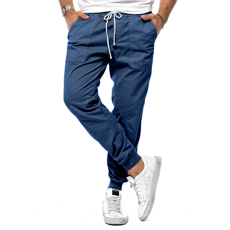 Jogging Homme Slim – Taille Élastique Cordon Poches Patch Chevilles Resserrées | Confort & Style