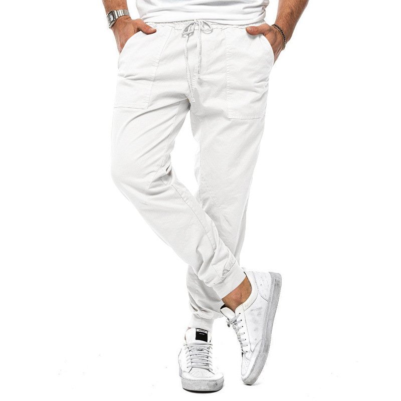 Jogging Homme Slim – Taille Élastique Cordon Poches Patch Chevilles Resserrées | Confort & Style
