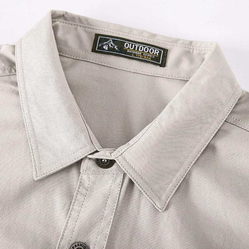 Chemise Homme Manches Longues Boutons – Poches Poitrine Coupe Regular | Casual & Fonctionnel