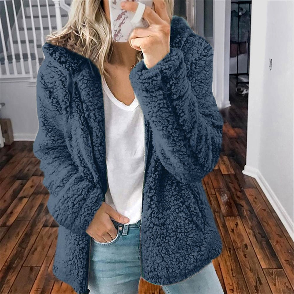 Veste Polaire Femme à Capuche – Doublure Chaude Zippée | Confort Automne Hiver