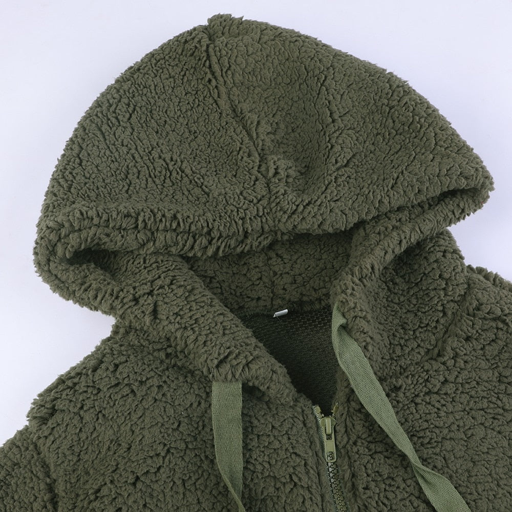 Veste Polaire Femme à Capuche – Doublure Chaude Zippée | Confort Automne Hiver