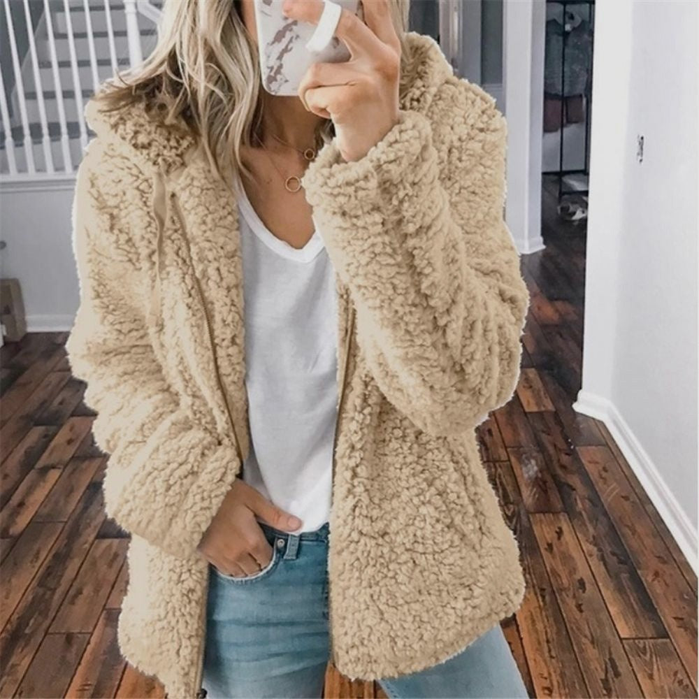 Veste Polaire Femme à Capuche – Doublure Chaude Zippée | Confort Automne Hiver