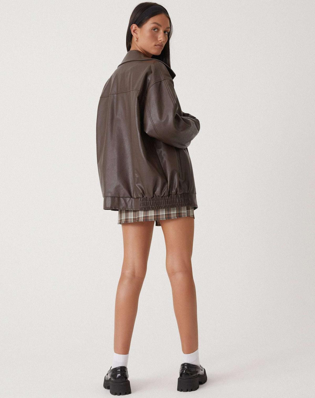 Blouson Femme Bomber Oversize Similicuir – Coupe Décontractée | Style Casual Chic Automne Hiver