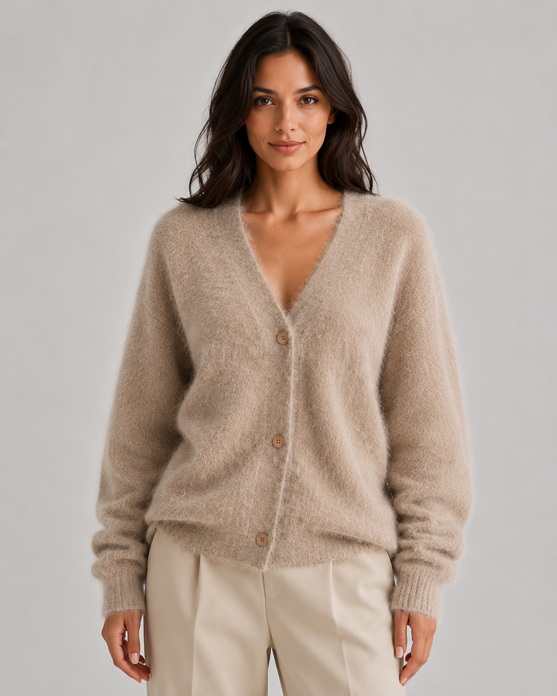 Gilet Cardigan Femme Moelleux Col V – Boutons Avant Maille Douce | Confort & Élégance